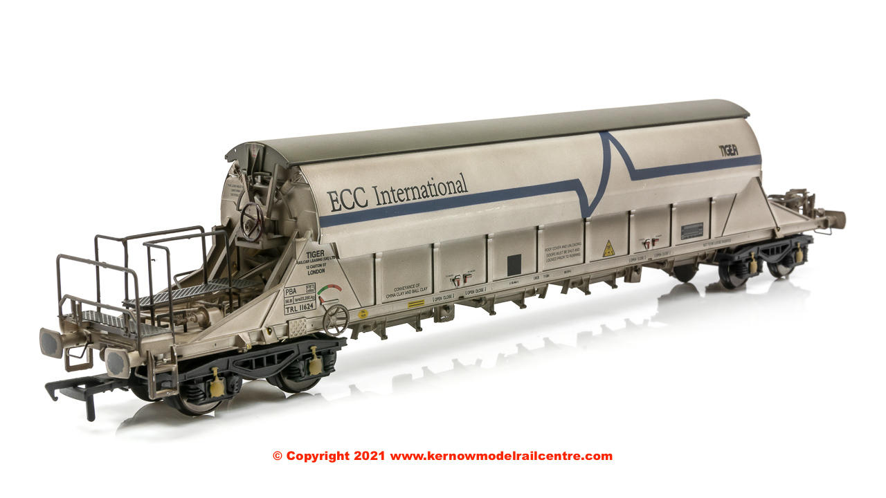 E87031 EFE Rail PBA TIGER China Clay Wagon number TRL 11624 in ECC International (white) livery and weathered finish